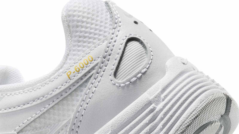 Nike P-6000 GS White Metallic Gold Closeup