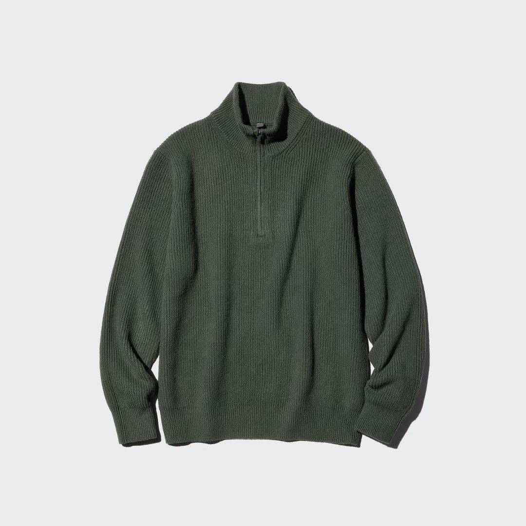 UNIQLO Soufflé Yarn Half-Zip Jumper