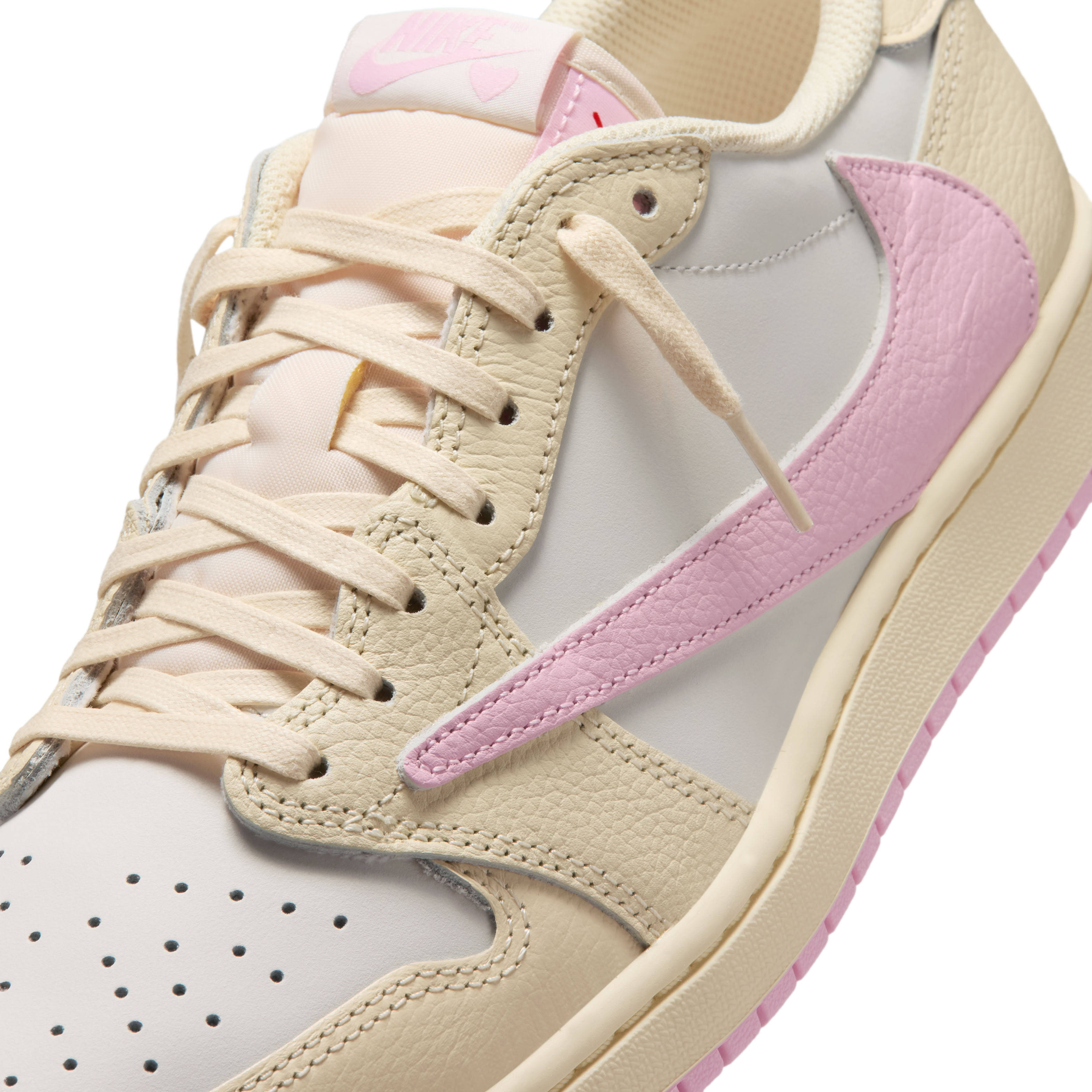 Travis Scott x Air Jordan 1 Low OG Muslin Shy Pink | IQ7604-100