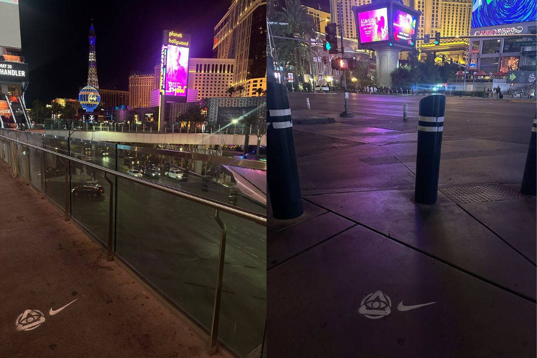 Yeat x Nike pavement decal announce collaboration in Vegas