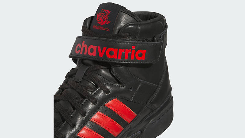 Willy Chavarria x adidas Forum 84 Hi Black Red KK3695 tongue