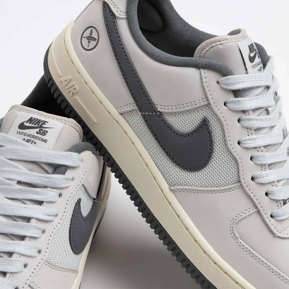Yuto Horigome x Nike SB Air Force 1 Low White Iron Grey heel