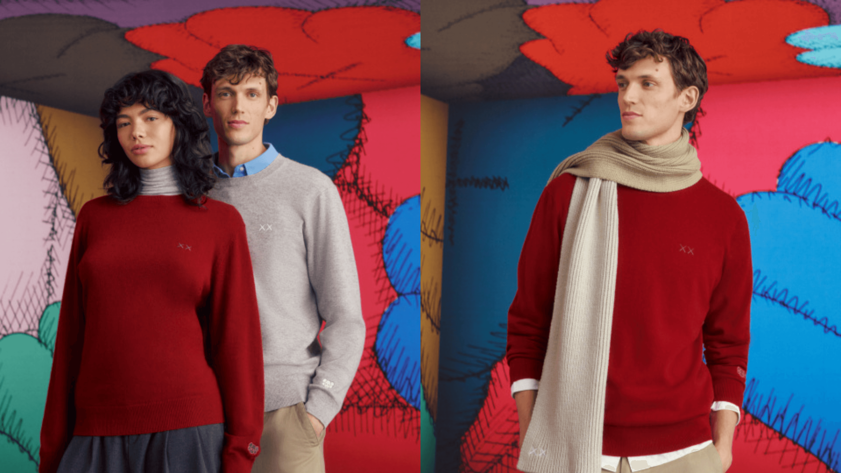 KAWS x UNIQLO WINTER 100% Cashmere Crew Neck Jumper