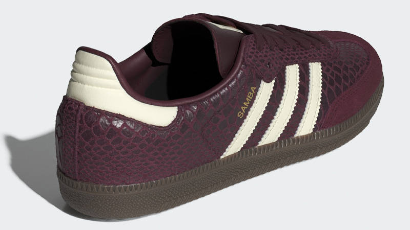 adidas Samba OG Snakeskin Maroon Cream Back