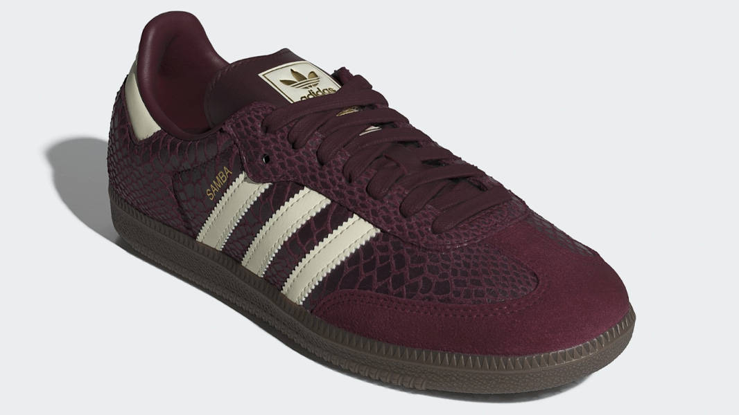 adidas Samba OG Snakeskin Maroon Cream Front