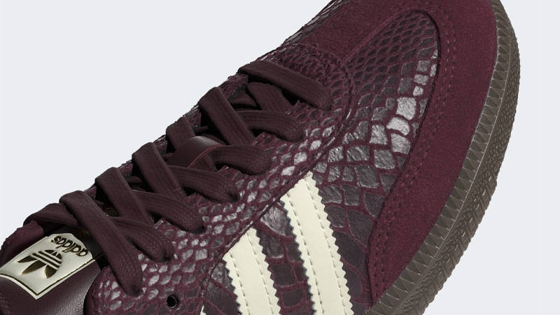 adidas Samba OG Snakeskin Maroon Cream Side
