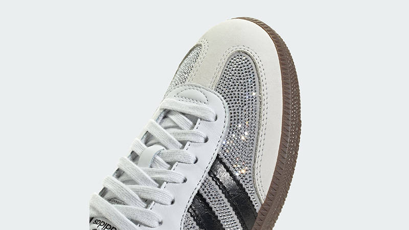 adidas Samba Rhinestone Crystal White Silver IH9055 toe