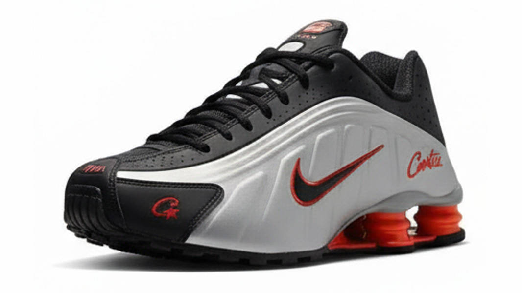 Corteiz x Nike Shox R419 Metallic Silver Front