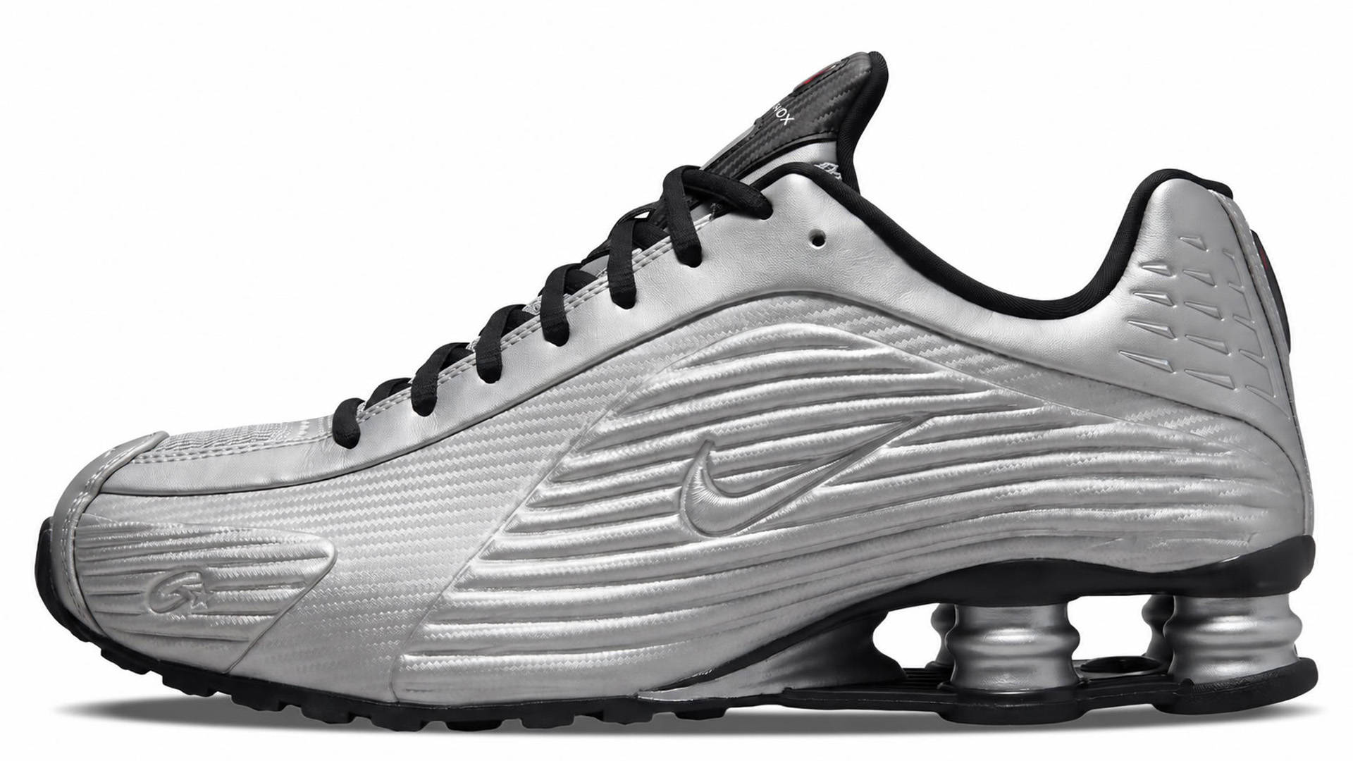Corteiz x Nike Shox R419 Metallic Silver Mockup v3