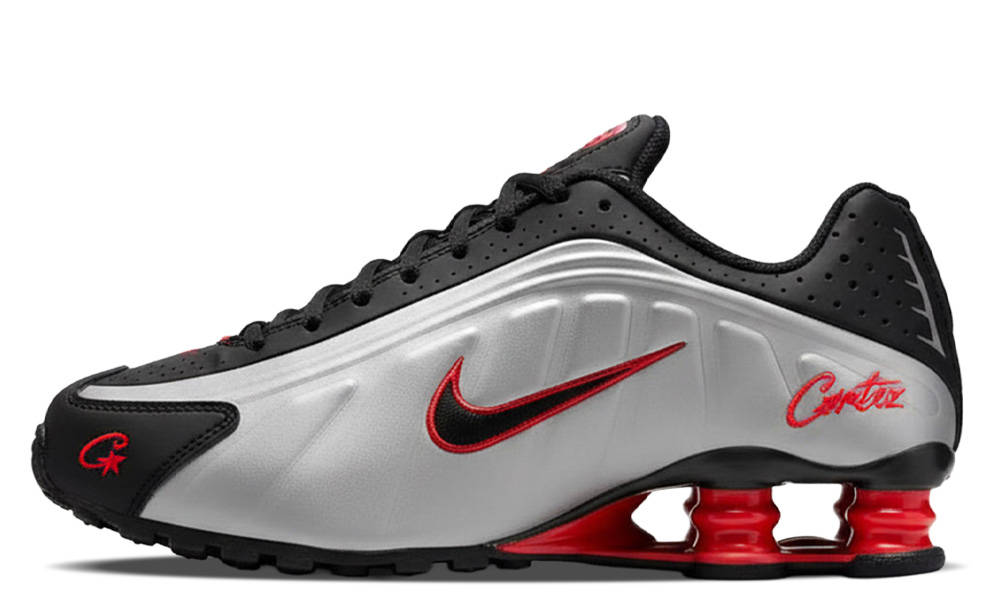 Corteiz x Nike Shox R419 Metallic Silver