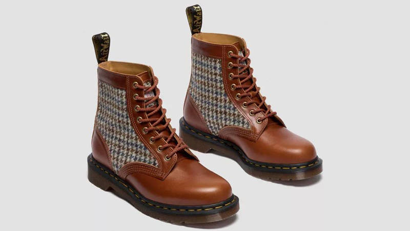 Dr Martens 1460 Harris Tweed Lace-Up Boots Tan 41756200 side