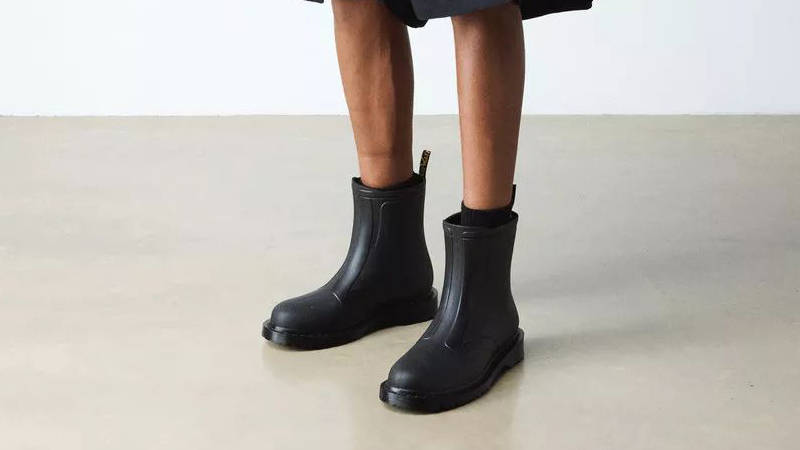 Dr Martens 1460 Rain Boots Black 41250001 on foot side