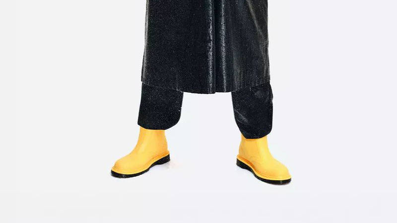 Dr Martens 1460 Rain Boots Yellow 41250700 on foot side