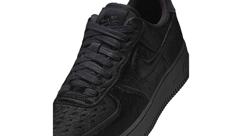 Nike Air Force 1 Low 07 Triple Black Pony Hair II7398-001 tongue