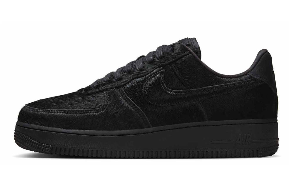 Nike Air Force 1 Low 07 Triple Black Pony Hair