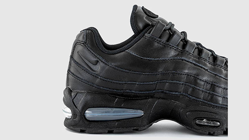 Nike Air Max 95 Big Bubble Triple Black Leather heel
