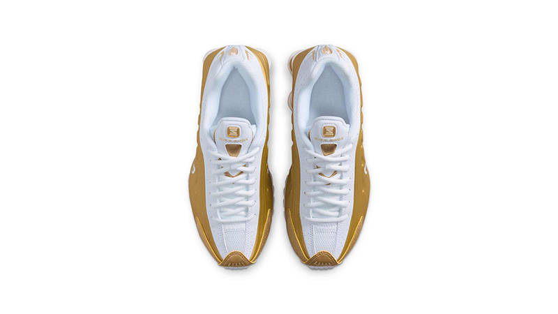 Nike Shox R4 GS Metallic Gold White CW2626-700 middle