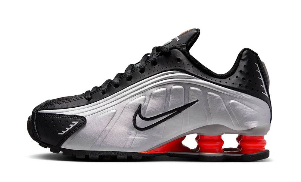 Nike Shox R4 GS Metallic Silver Black CW2626-005
