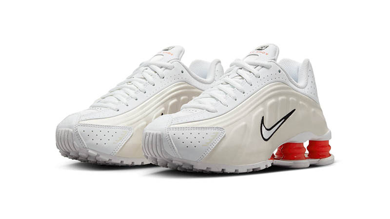 Nike Shox R4 GS White Picante Red CW2626-102 front