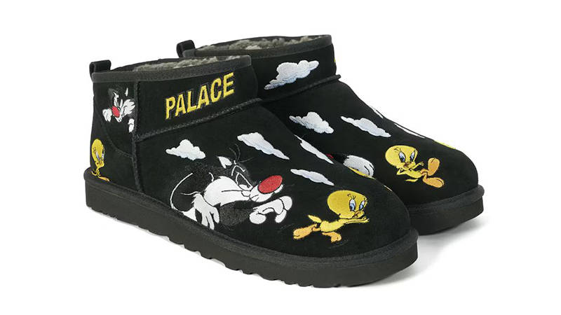 Palace x UGG Classic Ultra Mini Boot Looney Tunes Tweety Black front