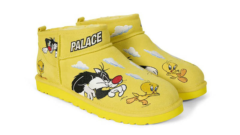 Palace x UGG Classic Ultra Mini Boot Looney Tunes Tweety Yellow front