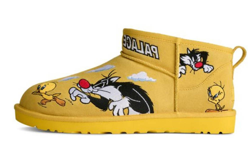 Palace x UGG Classic Ultra Mini Boot Looney Tunes Tweety Yellow