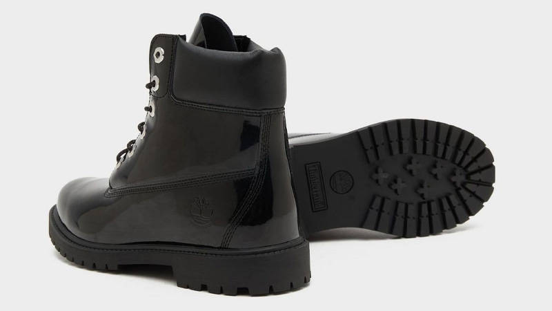 Timberland 6 Inch Premium Waterproof Boots Patent Black Back