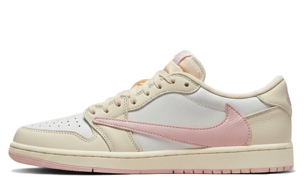 Travis Scott x Air Jordan 1 Low OG Muslin Shy Pink | IQ7604-100