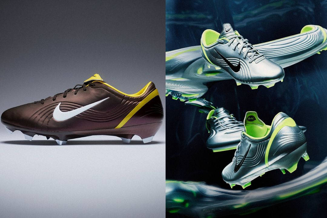 Nike Mercurial Vapor 1 dark cinder and chrome lime colourway side by side