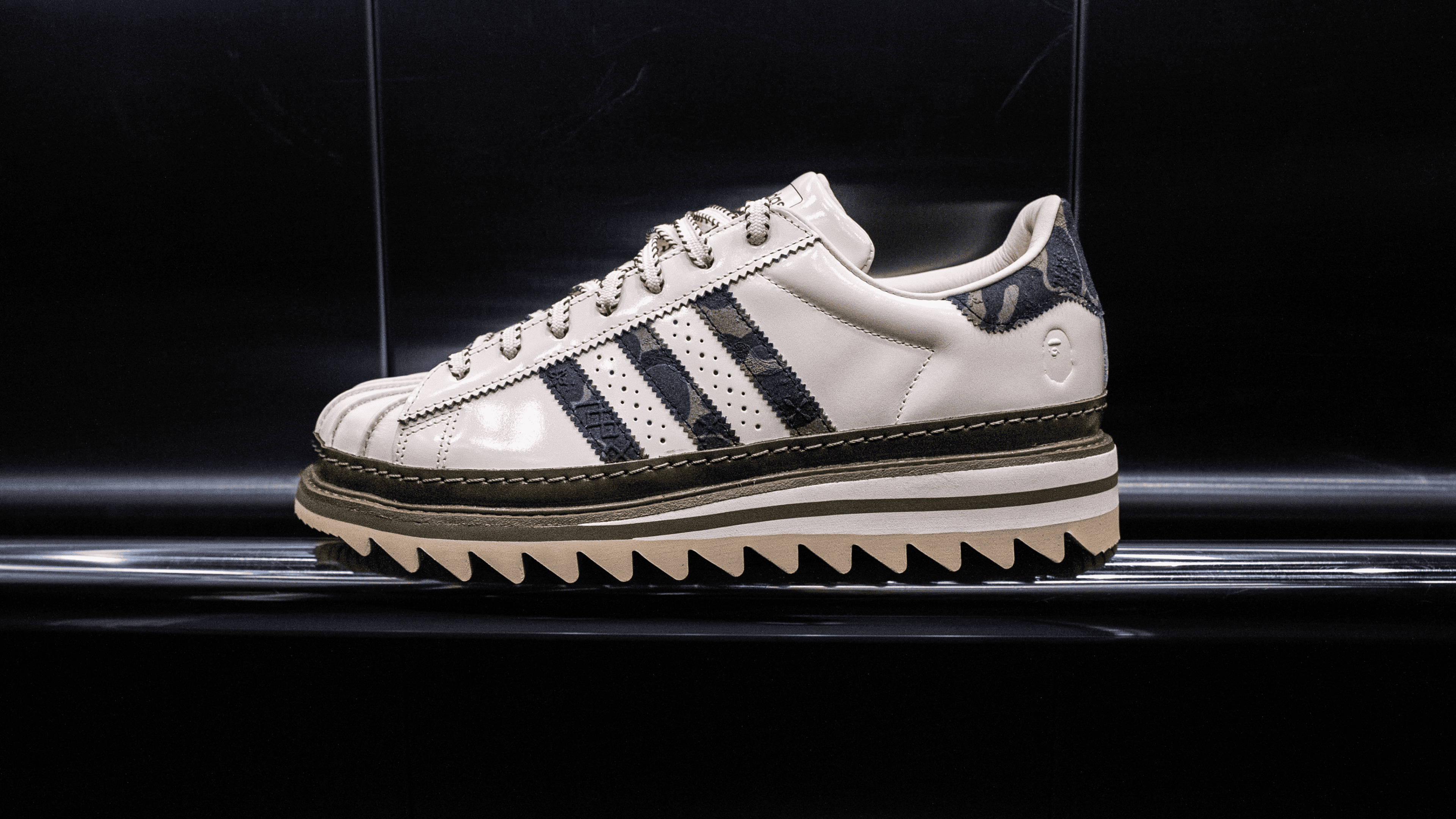 CLOT x A BATHING APE x adidas Superstar White Olive