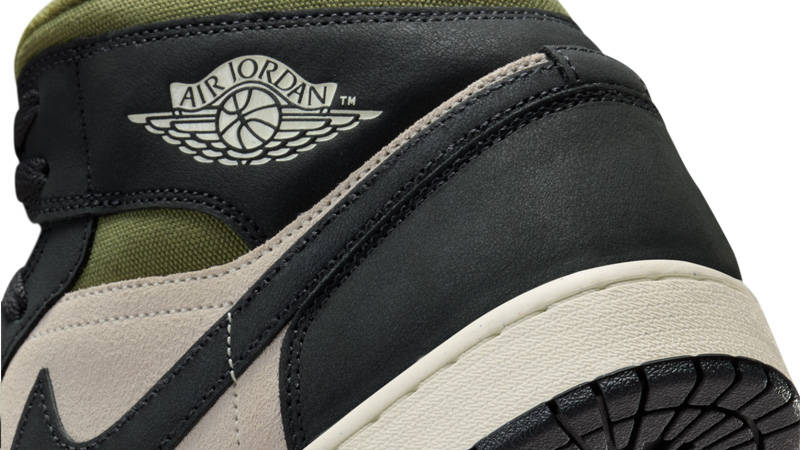Air Jordan 1 Mid SE Medium Olive Closeup