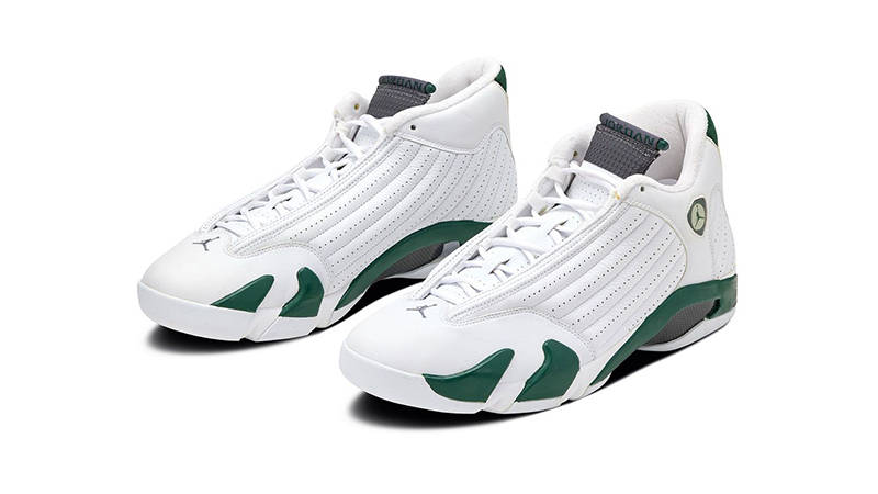jordan retro 14 white and green