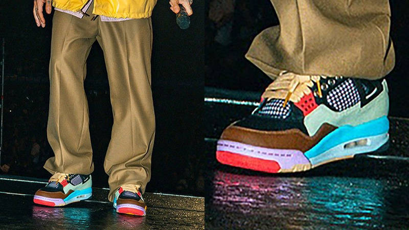 J Balvin x Air Jordan 4 Multi on foot