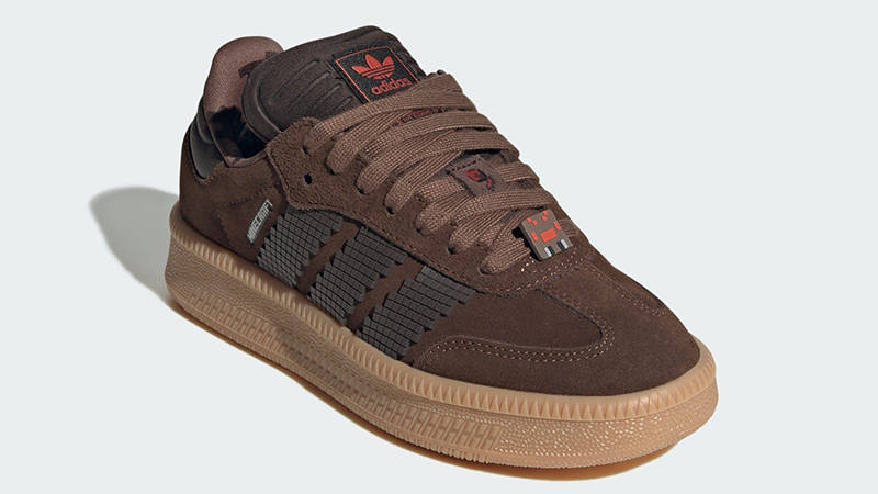 Minecraft Spider x adidas Samba XLG GS Brown JQ8934 front