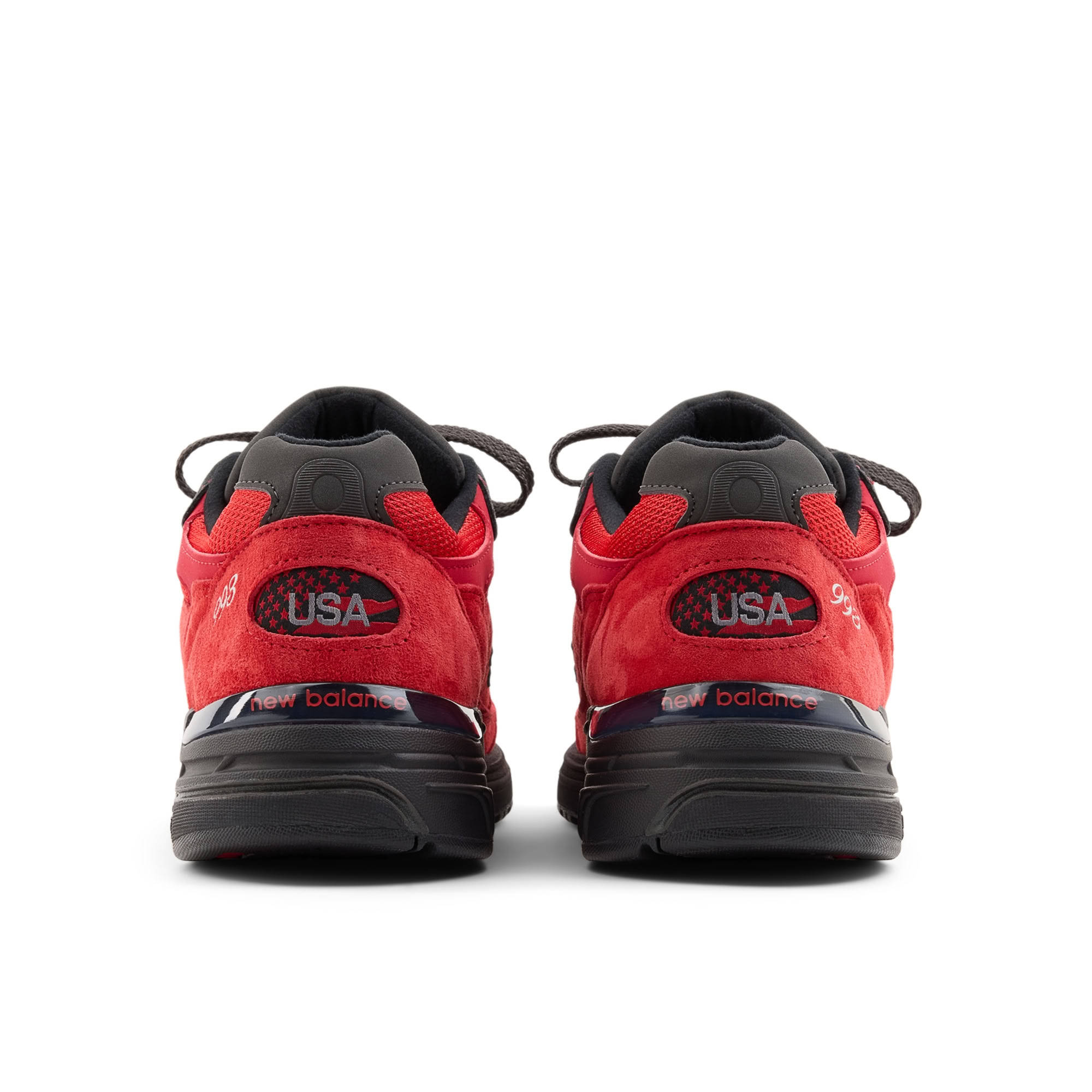 New Balance 993 Black Red Heel