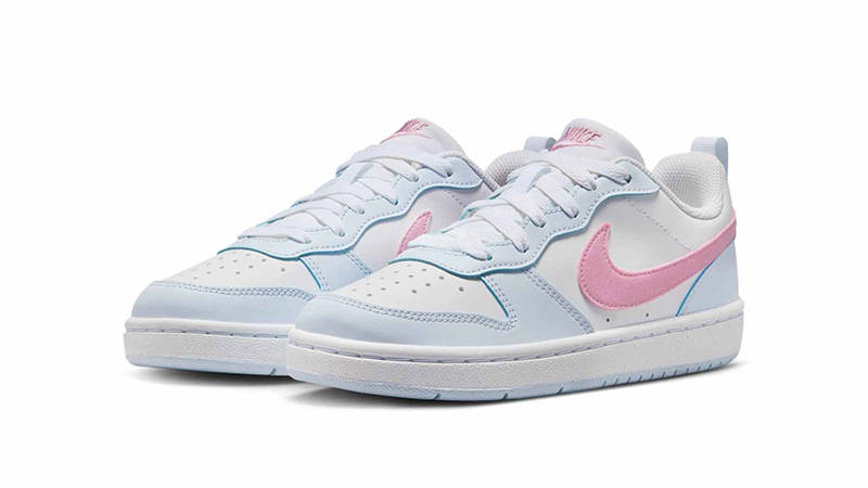 Nike Court Borough Low Essential GS Football Grey Pink IQ2725-101 front