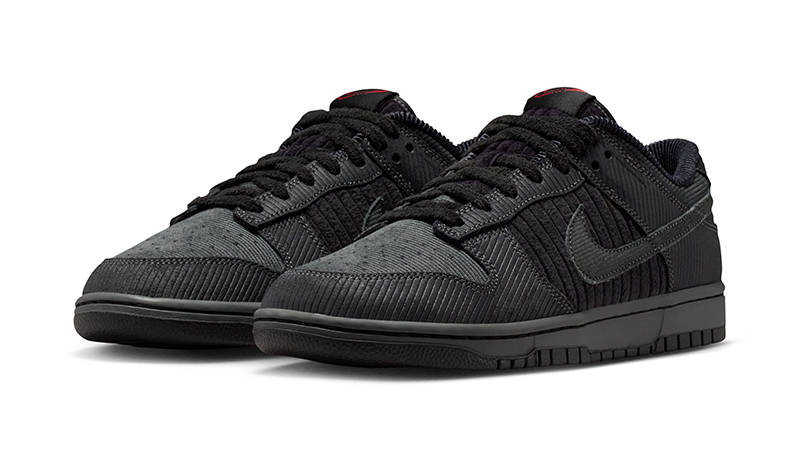 Nike Dunk Low Triple Black Corduroy IB7746-001 front