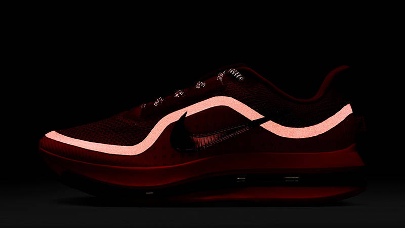Nike Pegasus Premium Light Crimson HQ2592-601 in the dark