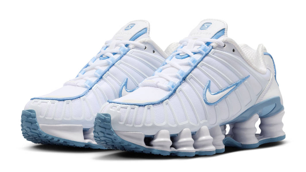 Nike Shox TL GS White Blue Three Forth Quarter View