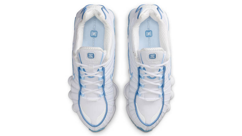 Nike Shox TL GS White Blue Top Down View