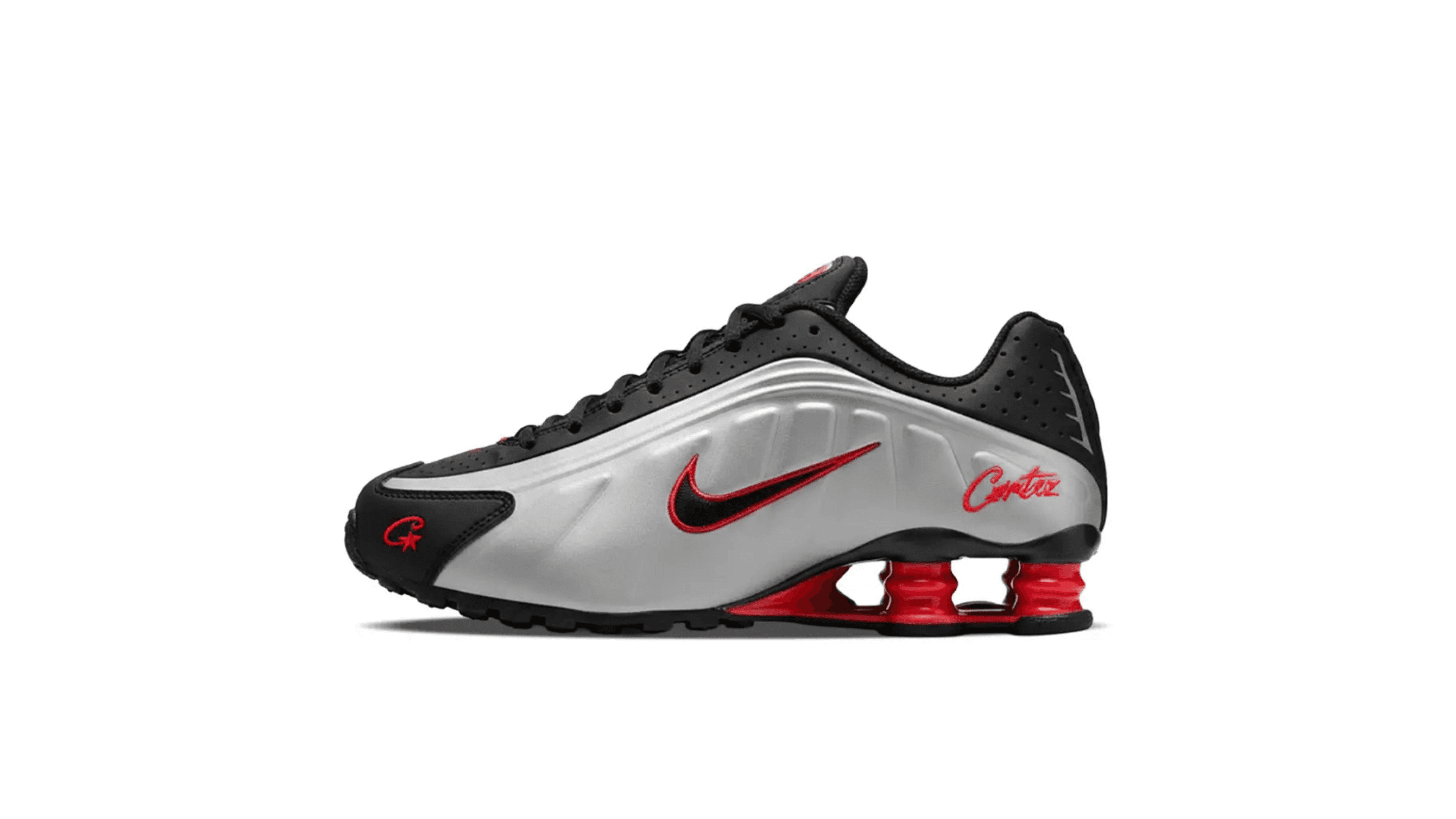 Corteiz x Nike Shox R419 Metallic Silver
