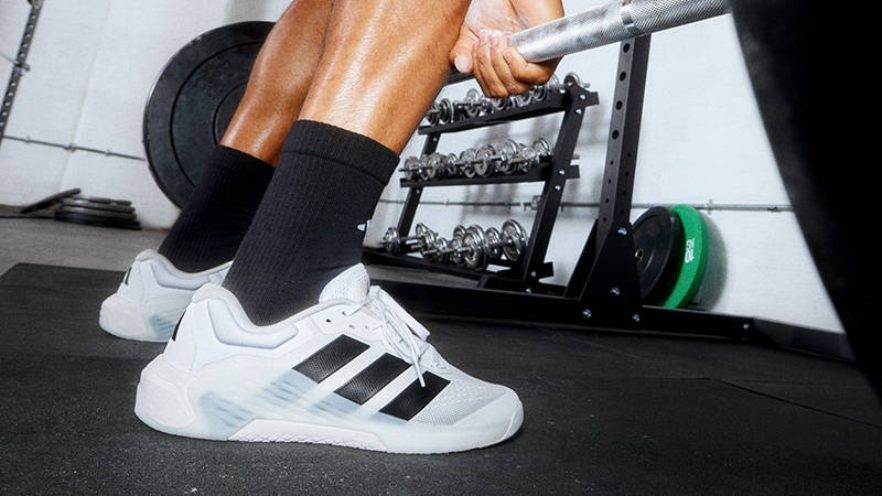 adidas Dropset 4 White Black JR1960 on foot