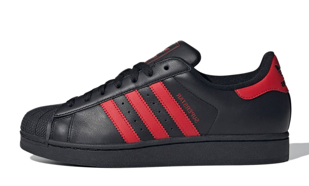 adidas Superstar II Black Better Scarlet