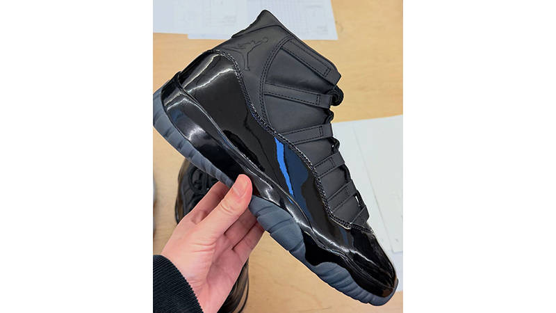 Comme des Garçons x Air Jordan 11 Black side closeup