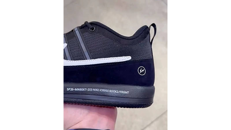 Fragment x Nike Book 2 Black White IO9950-900 heel