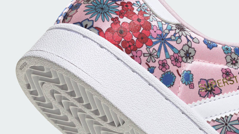 Liberty London x adidas Superstar II GS Floral Pink Detail