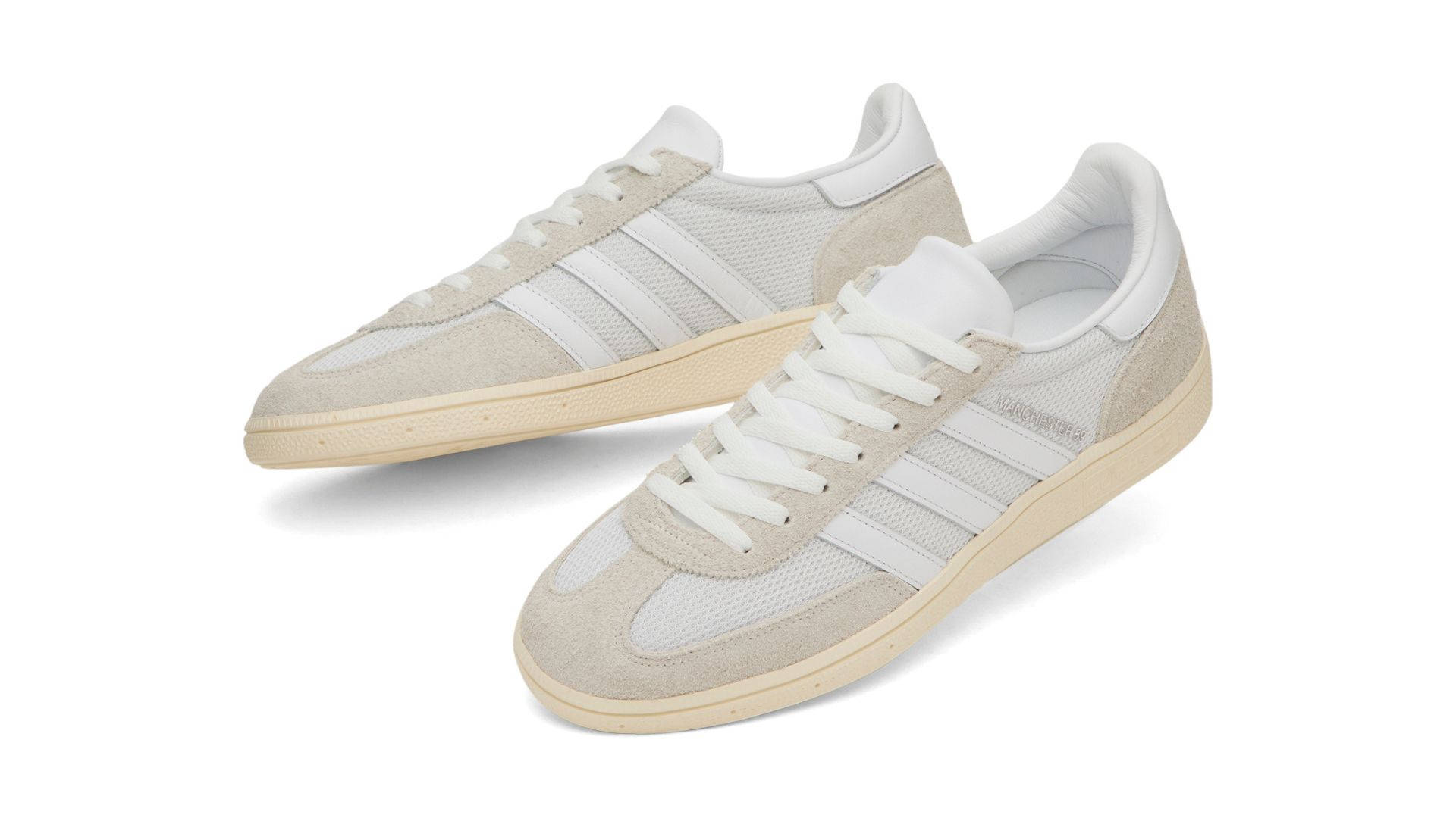 END x adidas Manchester 89 Made in Germany pair shot white backdrop