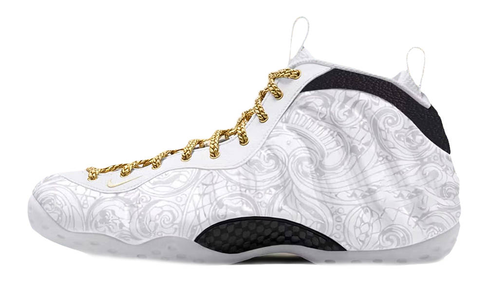 gold and white foamposites