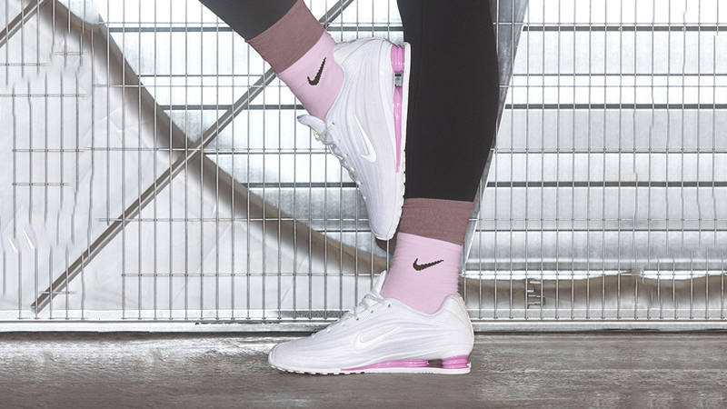 Nike Shox Z White Light Magenta HQ7540-101 on foot