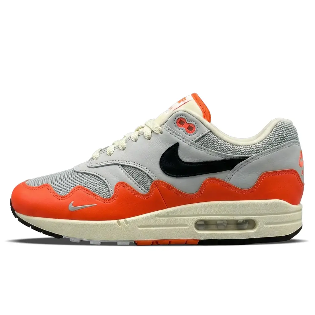 Patta x Nike Air Max 1 White Crimson mockup image
